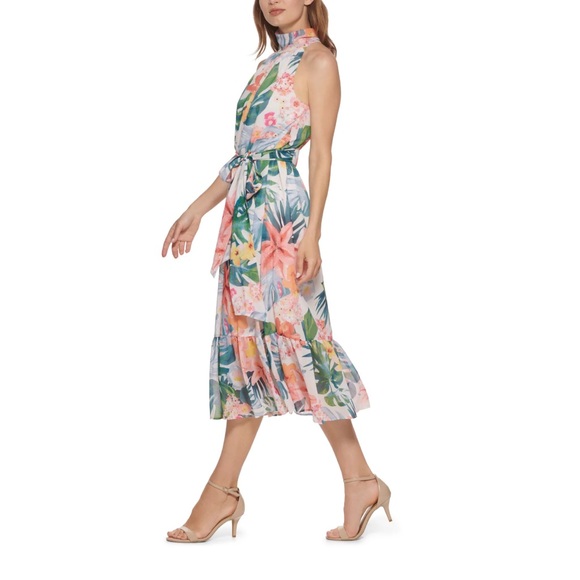 NWT Eliza J Tropical Floral Print Dress - Picture 4 of 10